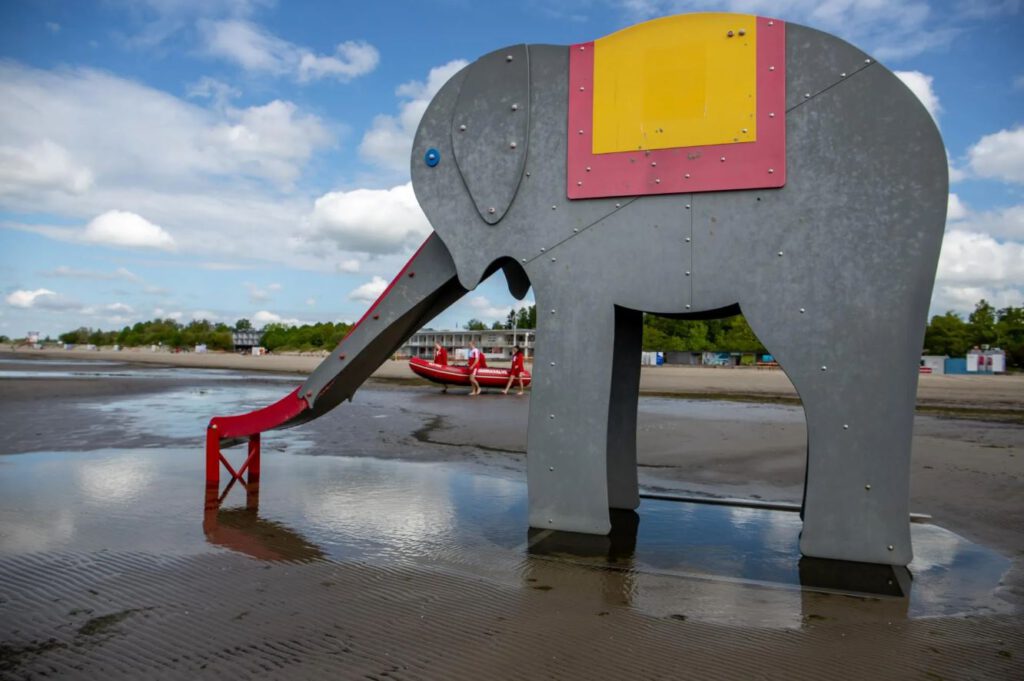 Пярнуский слон вернулся на пляж